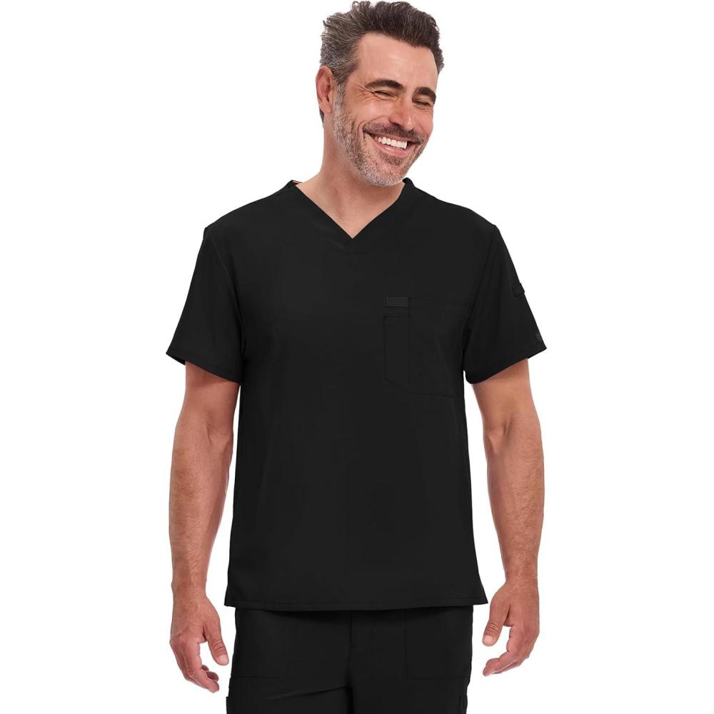 image:imageDickies EDS Essentials Men Scrubs Top Tuckable VNeck DK635Black