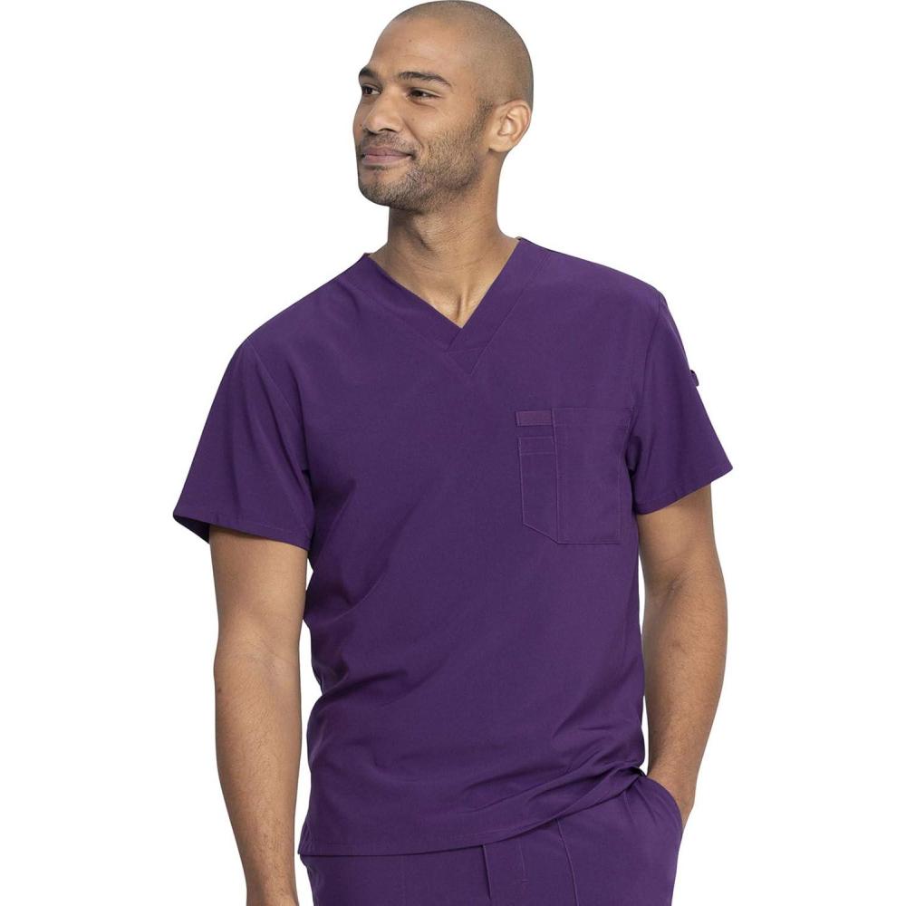 image:imageDickies EDS Essentials Men Scrubs Top Tuckable VNeck DK635Eggplant