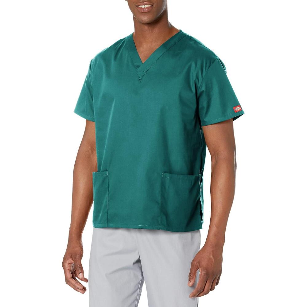 image:imageDickies EDS Signature Scrubs for Women VNeck Womens Tops in Soft Brushed Poplin 86706Hunter