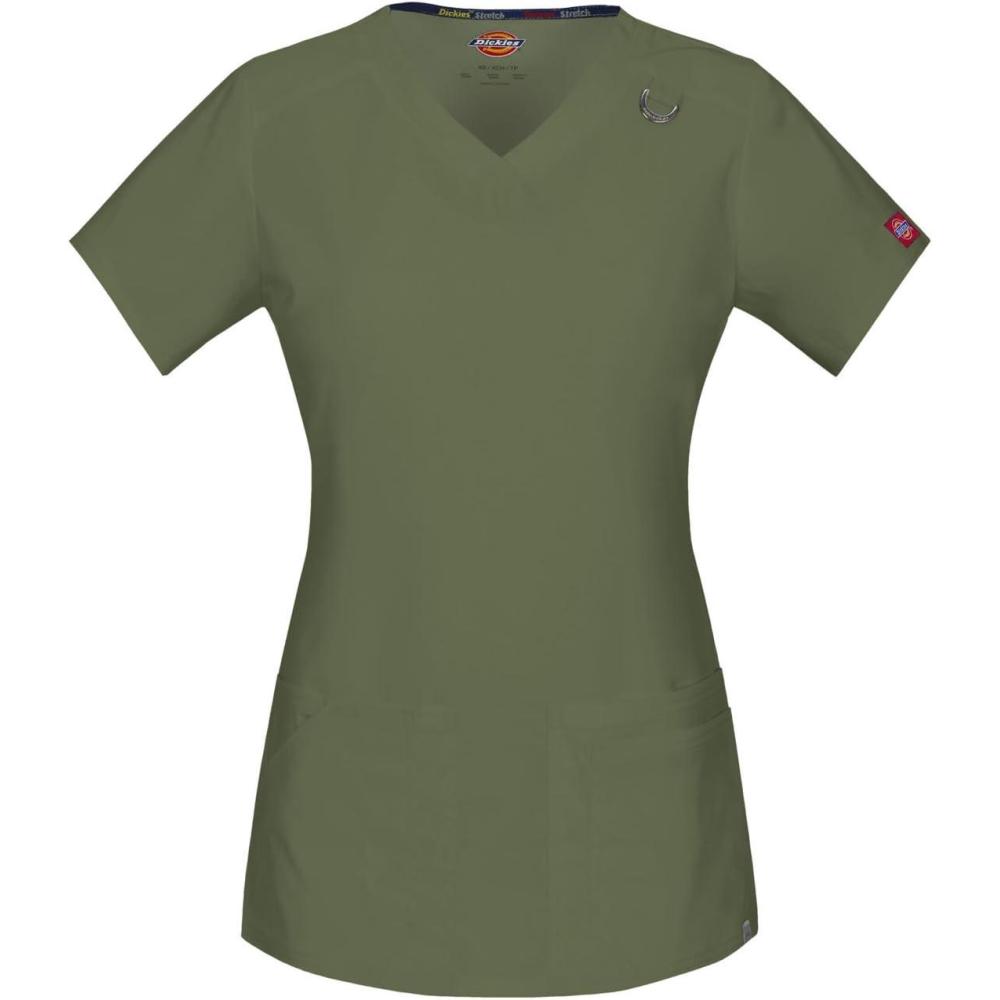 image:imageDickies EDS Women Scrubs Top VNeck DK700Olive