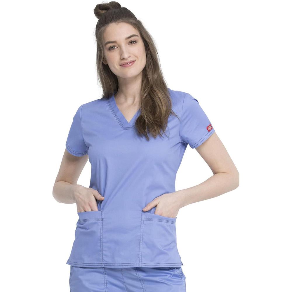 image:imageDickies EDS Women Scrubs Top VNeck Print DK876Ceil