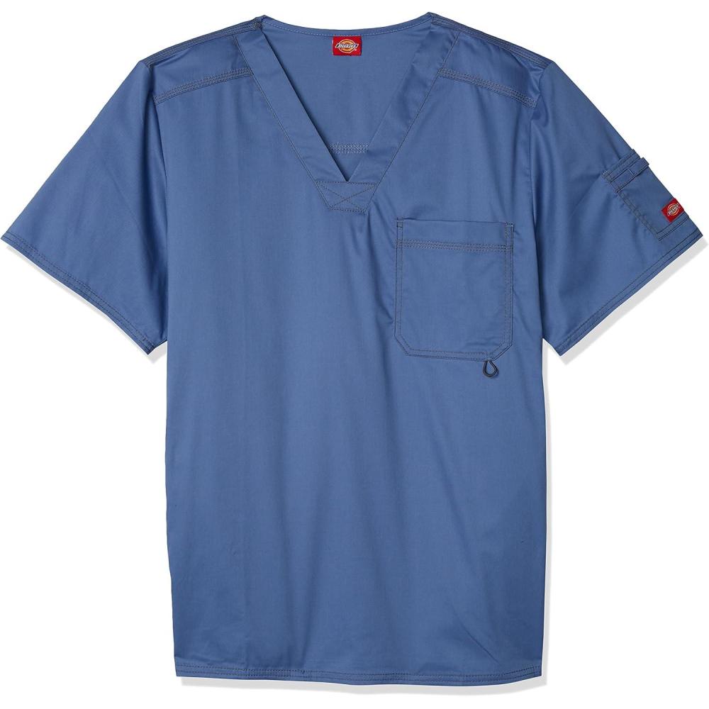 image:imageDickies Gen Flex Men Scrubs Top VNeck 81722Blue Fog