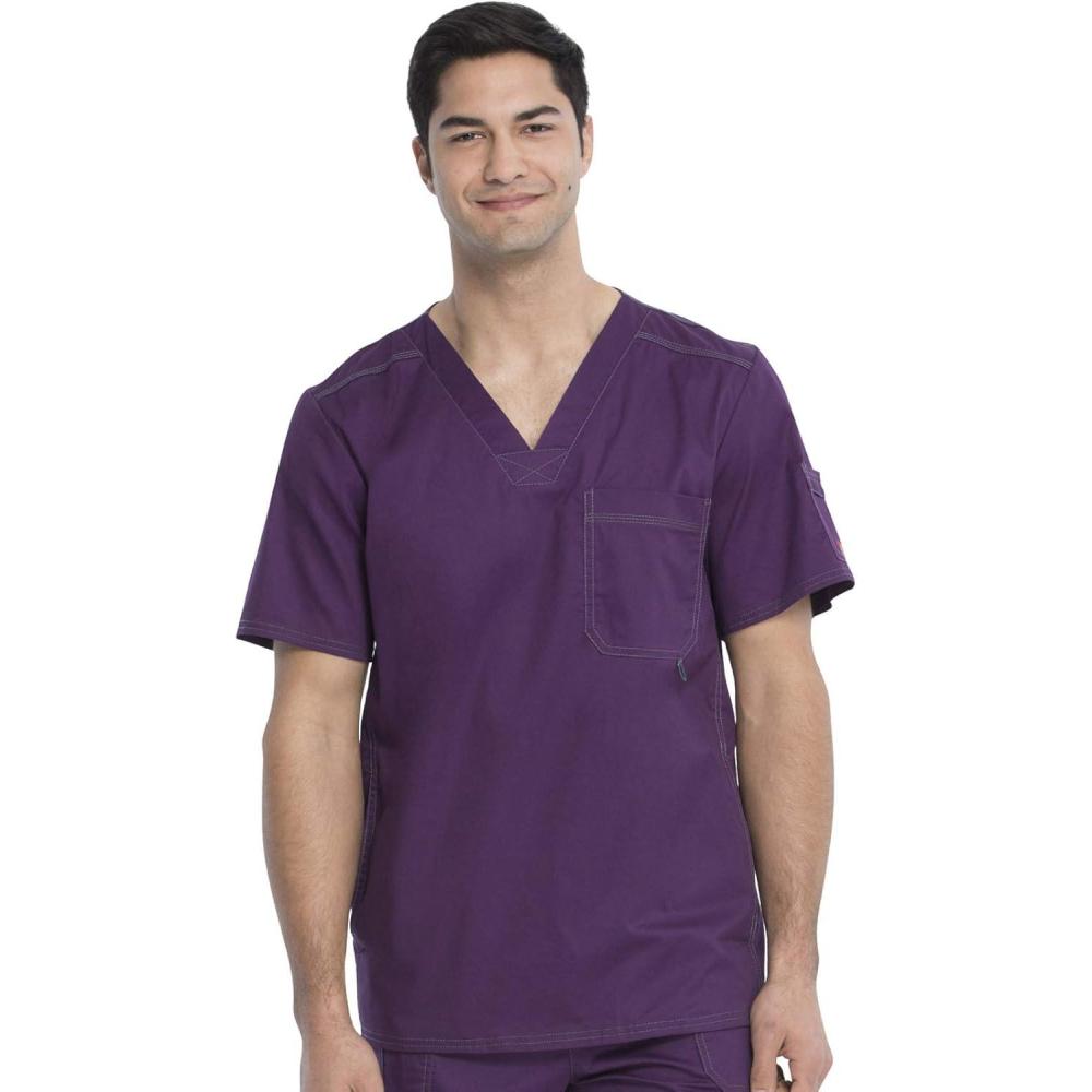 image:imageDickies Gen Flex Men Scrubs Top VNeck 81722Eggplant