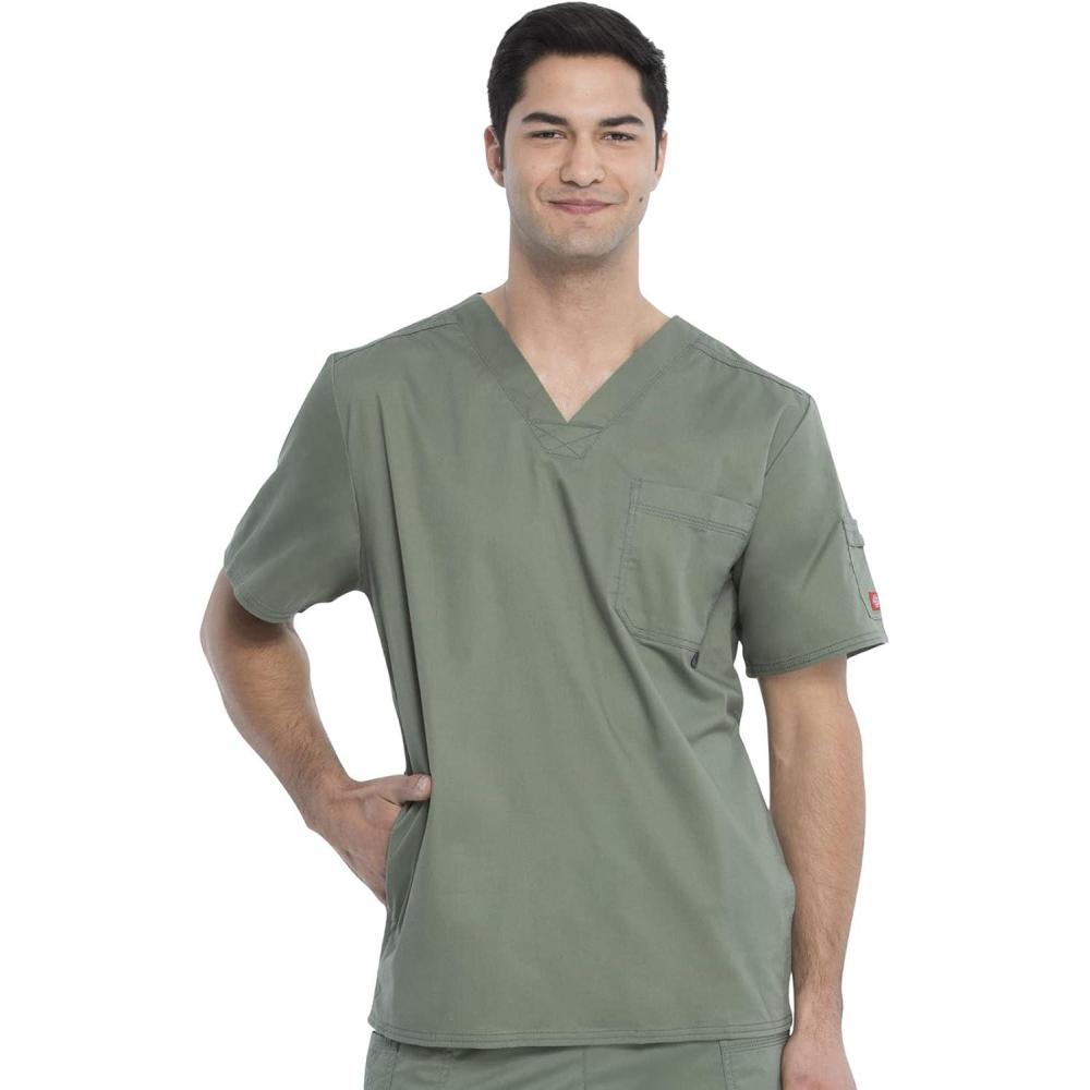 image:imageDickies Gen Flex Men Scrubs Top VNeck 81722Olive