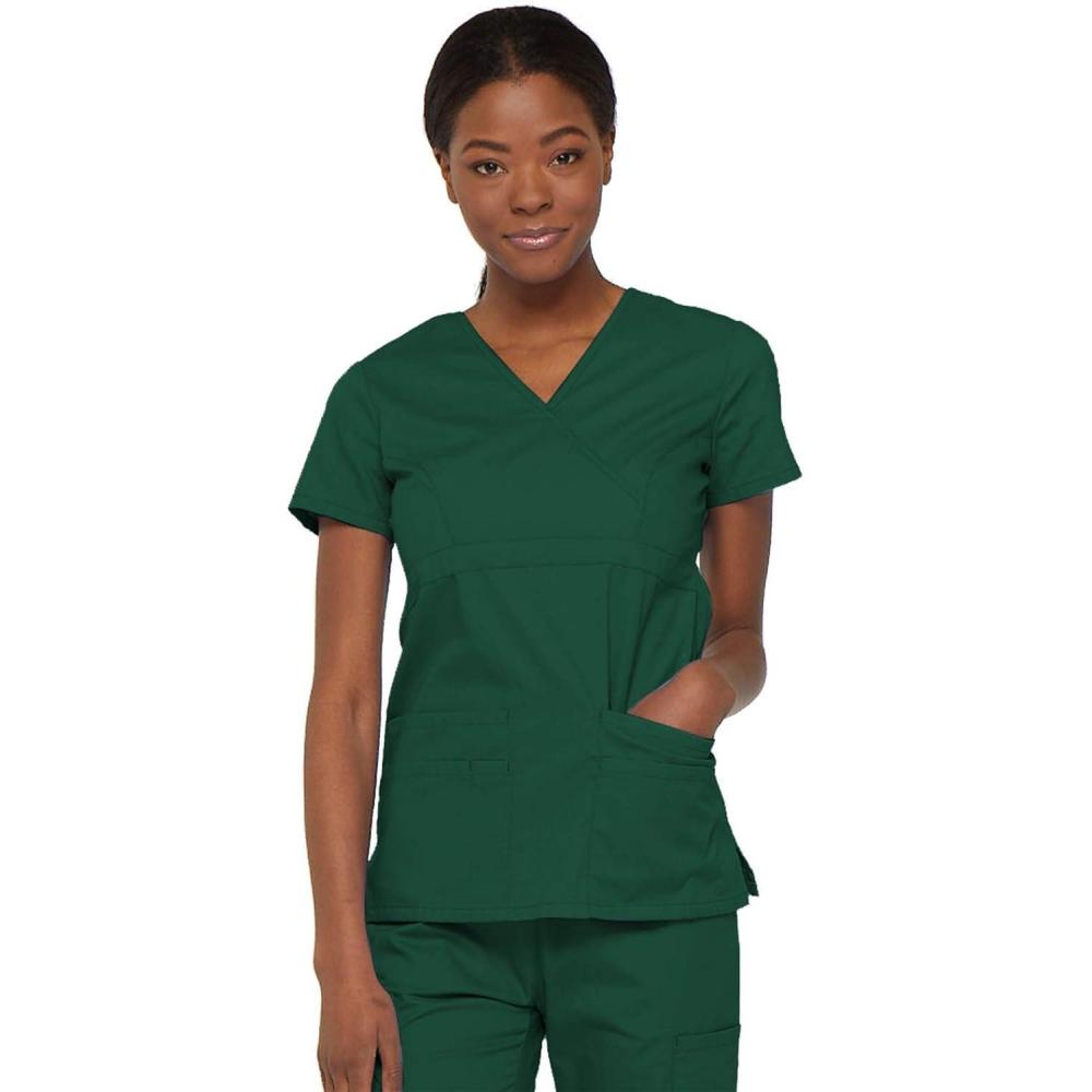 image:imageDickies Gen Flex Women Scrubs Top Mock Wrap 817355Hunter
