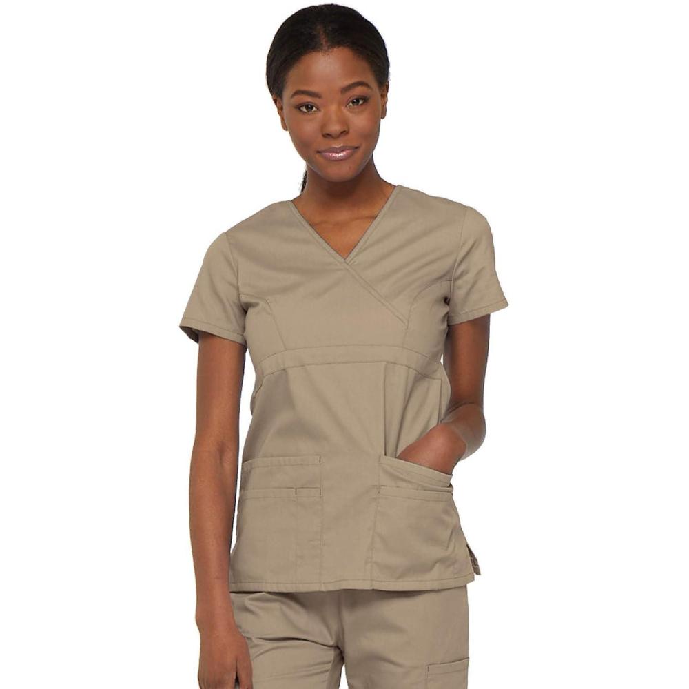 image:imageDickies Gen Flex Women Scrubs Top Mock Wrap 817355Khaki