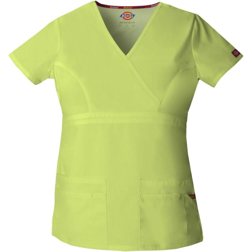 image:imageDickies Gen Flex Women Scrubs Top Mock Wrap 817355Sweet Apple Green