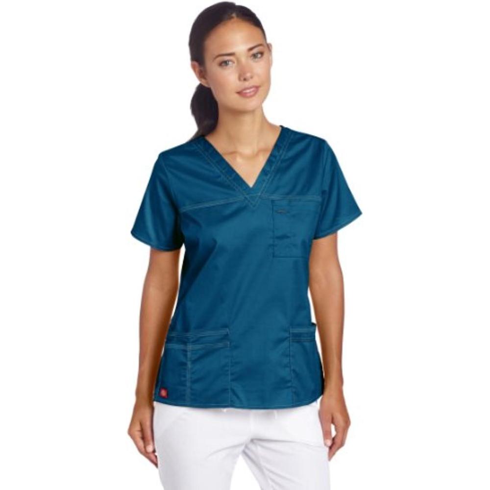 image:imageDickies Gen Flex Women Scrubs Top VNeck 817455Caribbean