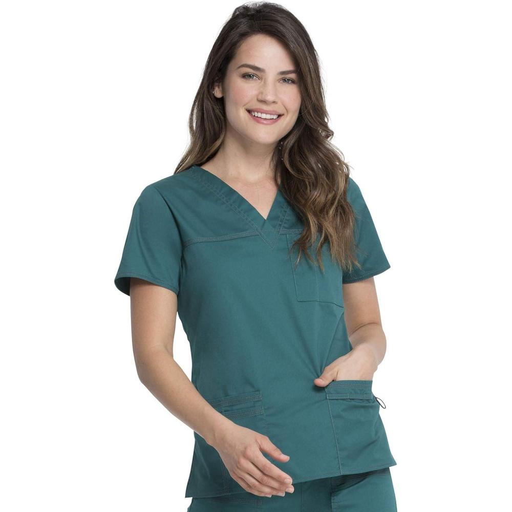 image:imageDickies Gen Flex Women Scrubs Top VNeck 817455Hunter