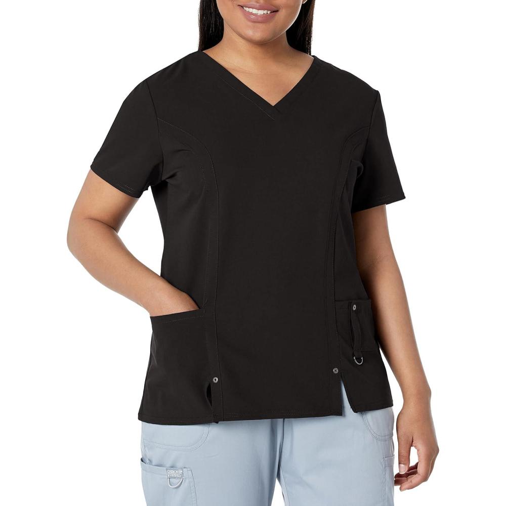 image:imageDickies Xtreme Stretch Women Scrubs Top VNeck 82851Black