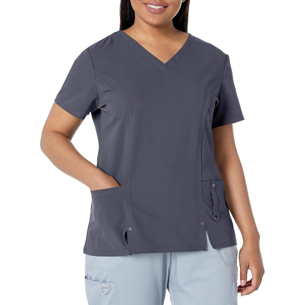 image:imageDickies Xtreme Stretch Women Scrubs Top VNeck 82851Light Pewter