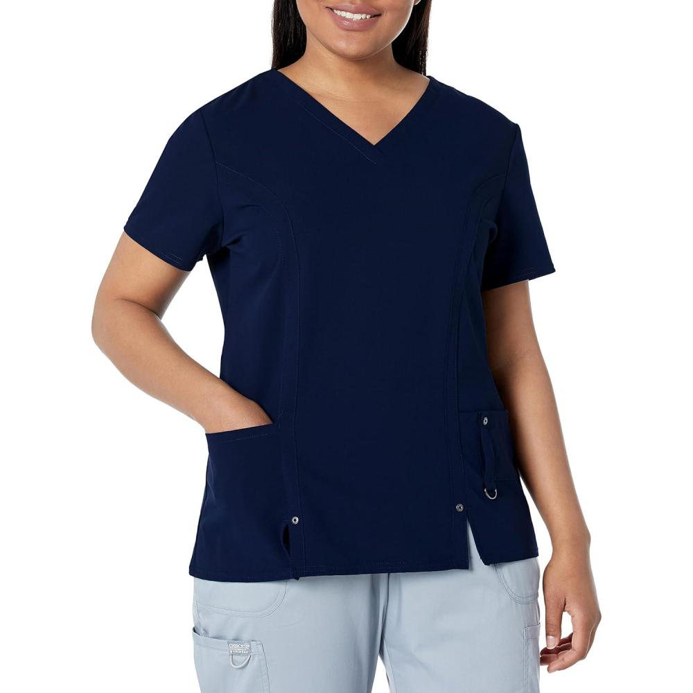 image:imageDickies Xtreme Stretch Women Scrubs Top VNeck 82851Navy
