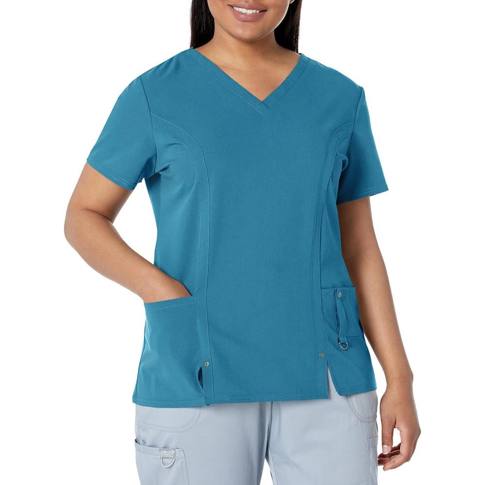 image:imageDickies Xtreme Stretch Women Scrubs Top VNeck 82851Teal