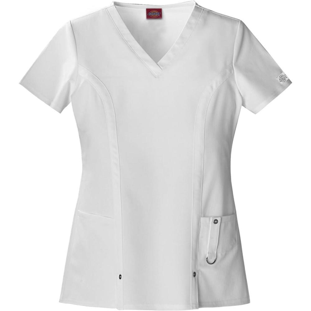 image:imageDickies Xtreme Stretch Women Scrubs Top VNeck 82851White