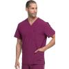 Dickies EDS Essentials Men Scrubs Top V-Neck DK645(Wine)