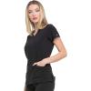 Dickies EDS Essentials, Mock Wrap Top Scrubs for Women with Four-Way Stretch and Moisture Wicking DK625(Black)