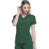 Dickies EDS Essentials, Mock Wrap Top Scrubs for Women with Four-Way Stretch and Moisture Wicking DK625(Hunter Green)