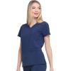 Dickies EDS Essentials, Mock Wrap Top Scrubs for Women with Four-Way Stretch and Moisture Wicking DK625(Navy)