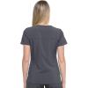 Dickies EDS Essentials, Mock Wrap Top Scrubs for Women with Four-Way Stretch and Moisture Wicking DK625(Pewter)
