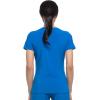 Dickies EDS Essentials, Mock Wrap Top Scrubs for Women with Four-Way Stretch and Moisture Wicking DK625(Royal)