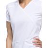 Dickies EDS Essentials, Mock Wrap Top Scrubs for Women with Four-Way Stretch and Moisture Wicking DK625(White)