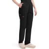Dickies EDS Signature Scrubs for Women, Elastic Waist Pull-On Cargo Pants for Women in Soft Brushed Poplin – 86106(Black)