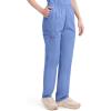 Dickies EDS Signature Scrubs for Women, Elastic Waist Pull-On Cargo Pants for Women in Soft Brushed Poplin – 86106(Ceil Blue)