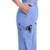 Dickies EDS Signature Scrubs for Women, Elastic Waist Pull-On Cargo Pants for Women in Soft Brushed Poplin – 86106(Ceil Blue)
