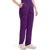 Dickies EDS Signature Scrubs for Women, Elastic Waist Pull-On Cargo Pants for Women in Soft Brushed Poplin – 86106(Eggplant)