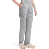 Dickies EDS Signature Scrubs for Women, Elastic Waist Pull-On Cargo Pants for Women in Soft Brushed Poplin – 86106(Grey)