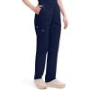 Dickies EDS Signature Scrubs for Women, Elastic Waist Pull-On Cargo Pants for Women in Soft Brushed Poplin – 86106(Navy)