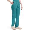 Dickies EDS Signature Scrubs for Women, Elastic Waist Pull-On Cargo Pants for Women in Soft Brushed Poplin – 86106(Teal Blue)