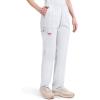 Dickies EDS Signature Scrubs for Women, Elastic Waist Pull-On Cargo Pants for Women in Soft Brushed Poplin – 86106(White)
