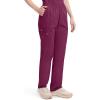 Dickies EDS Signature Scrubs for Women, Elastic Waist Pull-On Cargo Pants for Women in Soft Brushed Poplin – 86106(Wine)