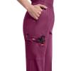 Dickies EDS Signature Scrubs for Women, Elastic Waist Pull-On Cargo Pants for Women in Soft Brushed Poplin – 86106(Wine)