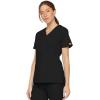 Dickies EDS Signature Scrubs for Women, Empire Waist Mock Wrap Top in Soft Brushed Poplin 86806(Black)