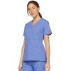 Dickies EDS Signature Scrubs for Women, Empire Waist Mock Wrap Top in Soft Brushed Poplin 86806(Ceil Blue)
