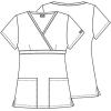 Dickies EDS Signature Scrubs for Women, Empire Waist Mock Wrap Top in Soft Brushed Poplin 86806(Dickies White)