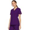 Dickies EDS Signature Scrubs for Women, Empire Waist Mock Wrap Top in Soft Brushed Poplin 86806(Eggplant)