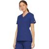Dickies EDS Signature Scrubs for Women, Empire Waist Mock Wrap Top in Soft Brushed Poplin 86806(Galaxy Blue)