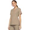Dickies EDS Signature Scrubs for Women, Empire Waist Mock Wrap Top in Soft Brushed Poplin 86806(Khaki)