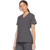 Dickies EDS Signature Scrubs for Women, Empire Waist Mock Wrap Top in Soft Brushed Poplin 86806(Pewter)