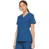 Dickies EDS Signature Scrubs for Women, Empire Waist Mock Wrap Top in Soft Brushed Poplin 86806(Royal)