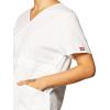 Dickies EDS Signature Scrubs for Women, Empire Waist Mock Wrap Top in Soft Brushed Poplin 86806(White)
