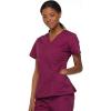 Dickies EDS Signature Scrubs for Women, Empire Waist Mock Wrap Top in Soft Brushed Poplin 86806(Wine)