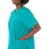 Dickies EDS Signature Scrubs for Women, V-Neck Womens Tops in Soft Brushed Poplin 86706(Caribbean Blue)
