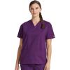 Dickies EDS Signature Scrubs for Women, V-Neck Womens Tops in Soft Brushed Poplin 86706(Eggplant)