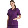 Dickies EDS Signature Scrubs for Women, V-Neck Womens Tops in Soft Brushed Poplin 86706(Eggplant)