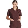 Dickies EDS Signature Scrubs for Women, V-Neck Womens Tops in Soft Brushed Poplin 86706(Espresso)