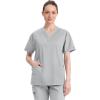 Dickies EDS Signature Scrubs for Women, V-Neck Womens Tops in Soft Brushed Poplin 86706(Grey)